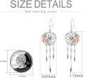 wholesale Sterling Silver Synthetic Moonstone Dream Catcher Dangle Earrings for Women Wife Mom Girls Birthday Gifts-0-11
