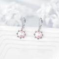 wholesale 925 Sterling Silver Pink Pearl & Cubic Zirconia Leverback Drop Earrings Gift for Her-0-3