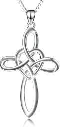 wholesale Gold 14K Gold Celtic Knot Cross Infinity Love Heart Pendant Necklace-0-5