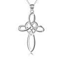 wholesale 925 Sterling Silver Celtic Knot Cross Infinity Love Heart Pendant Necklace-0-5