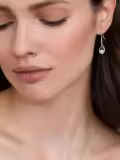 wholesale 925 Sterling Silver AAA Cubic Zirconia Daisy Dangle Drop Earrings for Women, Gift for Her-0-4