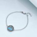 wholesale 925 Sterling Silver & Created Turquoise Tree of Life Bracelet for Good Luck, Health, Growth, Strength - 0.66-0.85, 7-9 Chain, Hypoallergenic Gift for Women-0-2