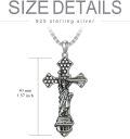 wholesale 925 Sterling Silver &  Statue of Liberty Design Cross Pendant Necklace for Men and Women-0-1