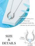 wholesale 925 Sterling Silver Heart Opal Lucky Horse Shoe Charm Necklace for Women Girls-0-3