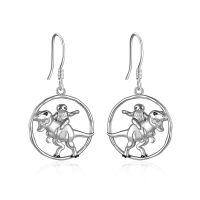 wholesale 925 Sterling Silver Sloth Riding T-rex Dangle Earrings-D-Sloth earrings