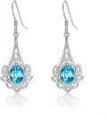 wholesale Sterling Silver Austrian Crystal Celtic Knot Birthstone Drop Earrings for Women Girls-0-0