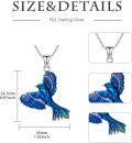 wholesale 925 Sterling Silver Blue Jay Bird Pendant Necklace for Women Animal  for Mother Wife-0-4