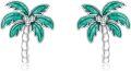 wholesale 925 Sterling Silver Palm Tree Stud Earrings Ocean Beach Theme s for Women-0-0