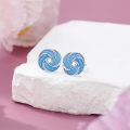 wholesale 925 Sterling Silver Blue Opal Love Knot Stud Earrings  for Women-0-1