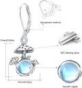 wholesale 925 Sterling Silver Moonstone & Moss Agate Mushroom Drop Earrings for Women-0-5