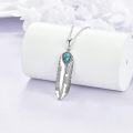 wholesale 925 Sterling Silver Turquoise Feather Pendant Necklace Boho s for Her-0-2