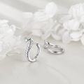 wholesale 925 Sterling Silver Snakeskin Design Emerald Stone Huggie Hoop Earrings - Cute Animal  for Women-0-3