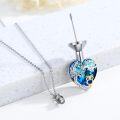 wholesale 925 Sterling Silver Blue Crystal Owl Heart Tree of Life Cremation Jewelry with Funnel-0-1