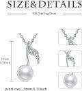 wholesale 925 Sterling Silver Natural Diamond Music Note Necklace with Pearl Pendant for Musician Graduation Gifts-0-3