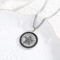 wholesale 925 Sterling Silver Black Enamel Pentagram Necklace for Women and Men-0-4