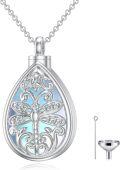 wholesale 925 Sterling Silver Blue Opalite Teardrop Dragonfly Cremation Pendant Necklace with Funnel and Fill Tool for Ashes Keepsake Jewelry-0-0