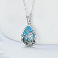 wholesale 925 Sterling Silver Blue Stone Turtle Design Pendant Necklace-0-2