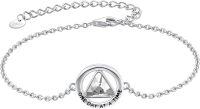 wholesale 925 Sterling Silver Crystal Triangle Soberness Gift for Women-AA Recovery Bracelet