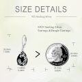 wholesale 925 Sterling Silver Black Onyx Butterfly Teardrop Leverback Dangle Earrings-0-3