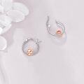 wholesale 925 Sterling Silver Rose Gold Plated Pig Hoop Earrings for Women Girls  48mm Diameter-0-3