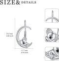 wholesale 925 Sterling Silver Koala on Crescent Moon Leverback Dangle Drop Hoop Earrings for Women Birthdays Anniversaries Christmas Gifts-0-3
