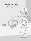wholesale 925 Sterling Silver Heart Dolphins Pendant Necklace with Blue Cubic Zirconia and Chain for Women Girls-0-4