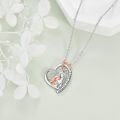 wholesale 925 Sterling Silver Mother and Daughter Love Forever Heart Pendant Necklace s for Women-0-2