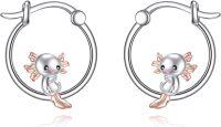 wholesale 925 Sterling Silver Axolotl Charm Hoop Earrings Gift for Women and Girls-Axolotl Earrings