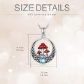 wholesale 925 Sterling Silver Red Enamel Toadstool Moon Pendant Necklace for Women-0-3