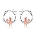 wholesale 925 Sterling Silver Chicken Hoop Earrings-0-0