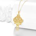 wholesale 14K Gold Claddagh Celtic Knot Cross Pendant Necklace Religious s for Men & Women-0-1