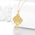 wholesale 14k Gold Celtic Cross Claddagh Pendant Necklace-0-1