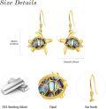 wholesale 925 Sterling Silver Abalone Shell Turtle Dangle Earrings, Hypoallergenic Gift for Women-0-3