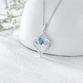 wholesale TOUPOP Forever Love Heart December Birthstone Pendant Necklaces For Women S925 Sterling Silver With Tanzanite, Birthday Mother’s Day Jewelry Gift For Mom Daughter Wife -0-3