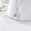 TOUPOP Sterling Silver Tanzanite December Birthstone Pendant Necklace-0-3