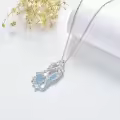 TOUPOP Sterling Silver & Stone Mermaid Necklace Nautical Jewelry Gift-0-3