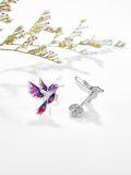wholesale 925 Sterling Silver Enamel Hummingbird Stud Earrings - Colorful Bird Gifts for Her-0-1