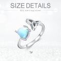 wholesale 925 Sterling Silver Blue Moonstone Celtic Knot Adjustable Ring for Women and Girls-0-4