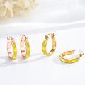 wholesale Rose Gold Yellow Fire Opal Huggie Hoop Earrings for Women 925 Sterling Silver  Idea-0-2