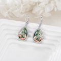 wholesale 925 Sterling Silver Green Moss Agate Mermaid Teardrop Dangle Earrings for Women -0-2