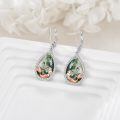 wholesale 925 Sterling Silver Green Moss Agate Mermaid Teardrop Dangle Earrings for Women -0-2