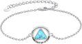wholesale 925 Sterling Silver Turquoise Triangle Stone Circle Charm Bracelet for Women - One Day at A Time Sober Gift-0-0