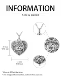 TOUPOP Stainless Steel Crystal Heart Urn Photo Locket Memorial Necklace-0-1