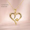 wholesale 14K Gold Infinity Heart Pendant I love you forever Necklace for Women - Real 14K Gold Chain & Charm Set (18)-0-5