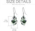 wholesale Sterling Silver Drop Earrings with Gemstone Dainty Jewelry Gift for Women - Rhodium Plated-0-37