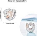 wholesale 925 Sterling Silver Clover Heart Charm Beads for Women DIY Jewelry Bracelet Necklace Gifts-0-5