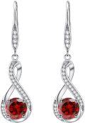 wholesale Sterling Silver Birthstone Infinity Dangle Earrings for Women Luxury Packaged-0-0