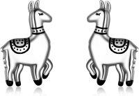 wholesale 925 Sterling Silver Llama Stud Earrings - Adorable Animal Gifts for Women & Girls-Llama alpaca