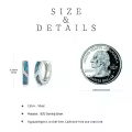 wholesale 925 Sterling Silver Turquoise Stone Viking Celtic Hoop Earrings 14x8 mm Hypoallergenic s for Women Men-0-5