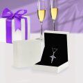 TOUPOP White Gold S925 Sterling Silver Amethyst February Birthstone Cross Pendant Necklace-0-5